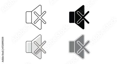 Mute icon for sound and audio control design