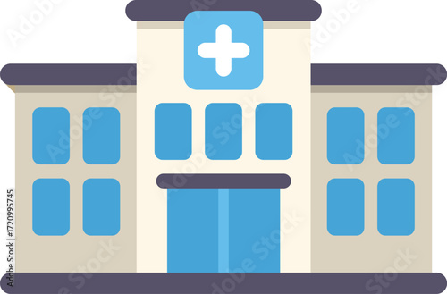 Modern hospital building offering comprehensive healthcare and medical treatment in a contemporary setting