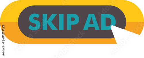 Mouse cursor clicking on a skip ad button, allowing users to bypass online advertising content