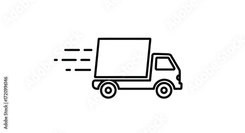 Delivery truck with motion lines, conveying speed