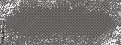 Icy frost frame. Snowflake edges and frozen glass effects.