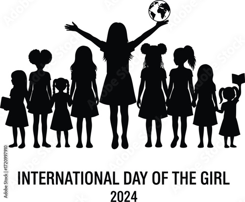 Girls worldwide unite for bright future, holding globe