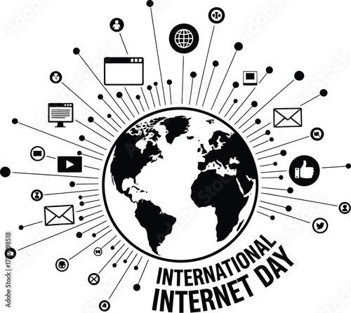 Global internet connectivity connects world with digital communication