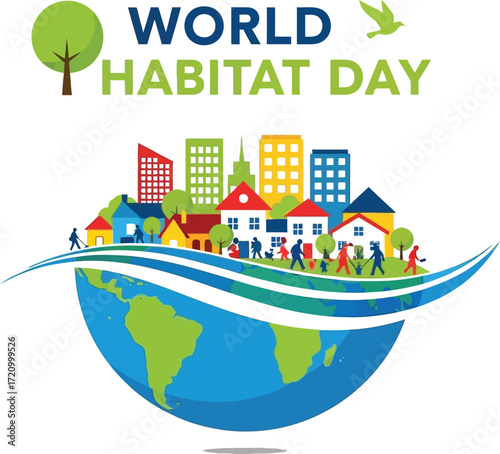 World Habitat Day concept: Community, environment, and global awareness