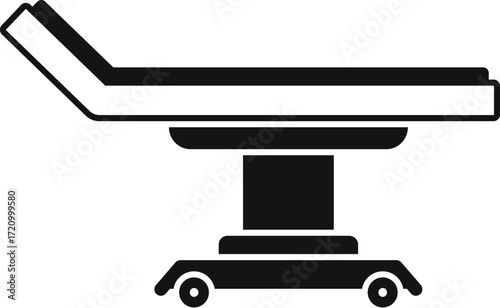 Medical gurney used for transporting patients in hospitals and clinics, symbolizing healthcare and emergency services