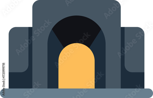 India gate, new delhi, building representing indian army soldiers, flat design illustration