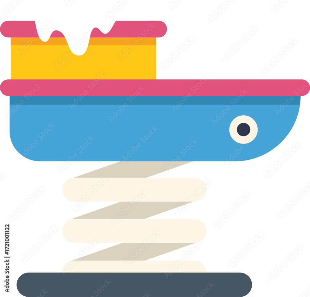 Fototapeta premium Boat spring rider bringing joy and fun to children in playgrounds and amusement parks
