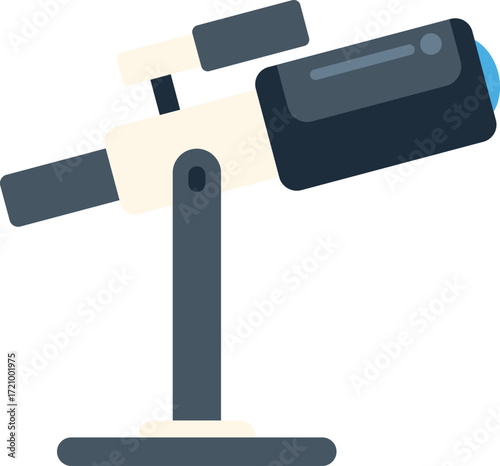 Telescope standing on a tripod, ready for astronomical observation, exploring the universe and discovering celestial bodies