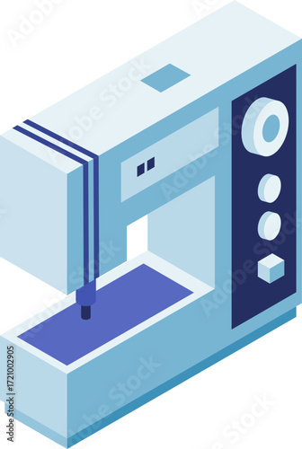 Sewing Machine Isometric Icons – Modern Tailoring and Textile Equipment