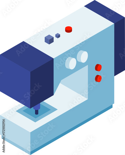 Sewing Machine Isometric Icons – Modern Tailoring and Textile Equipment