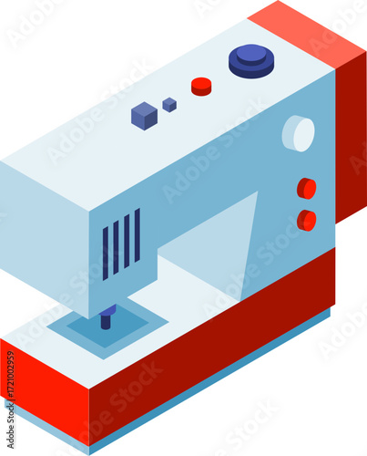 Sewing Machine Isometric Icons – Modern Tailoring and Textile Equipment
