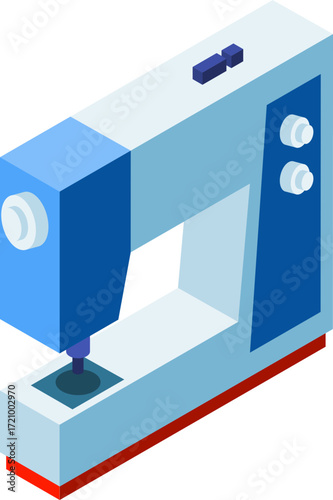 Sewing Machine Isometric Icons – Modern Tailoring and Textile Equipment