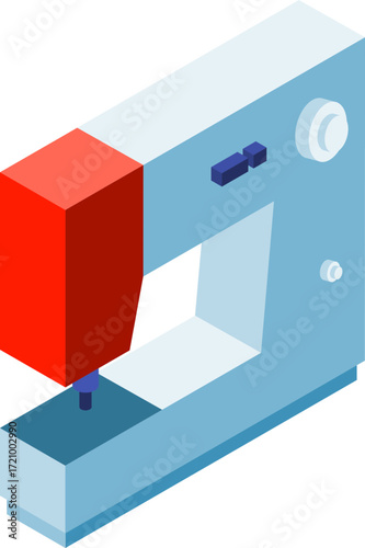 Sewing Machine Isometric Icons – Modern Tailoring and Textile Equipment