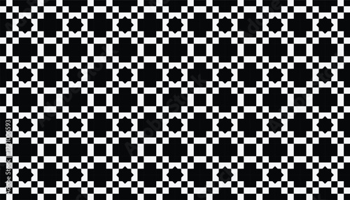 Seamless geometric pattern with alternating purple and navy blue diamond shapes on a light gray background