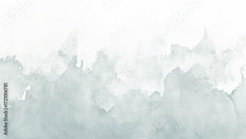 Watercolor background in white and gray painting with cloudy distressed texture and marbled grunge, soft fog or hazy lighting and light grey colors.