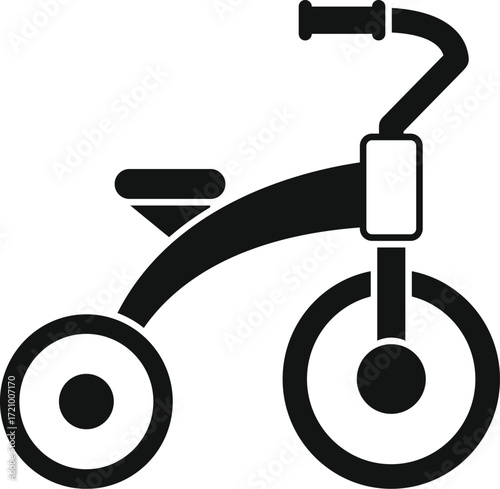Simple tricycle silhouette evoking childhood memories, outdoor fun, and active playtime