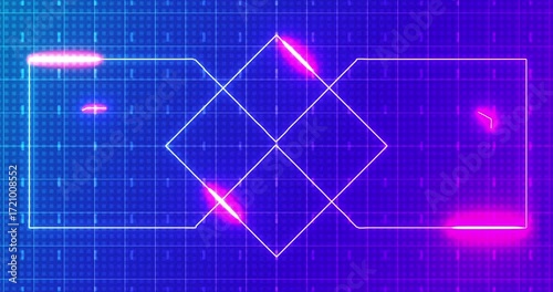 4K abstract digital data technology Geometric Design Background.Features animated geometric shapes on a bg.Transfer and storage of data sets.Future technology interface data sci-fi display screen