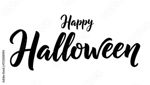 Happy Halloween Typography: A creatively designed festive greeting, with elegant and spooky lettering on a celebratory holiday backdrop, the essence of fun and spooky season.