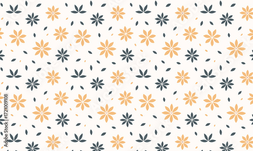 Bohemian Ditsy Floral Seamless Pattern with Folk Art Style