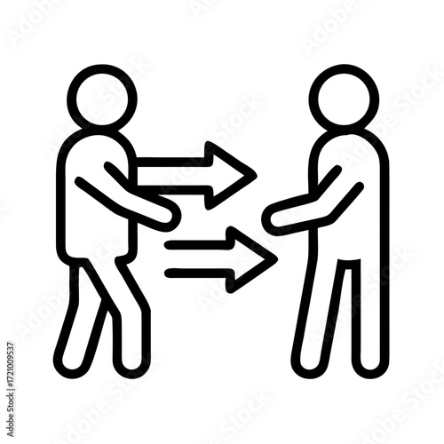 People exchanging arrows icon vector
