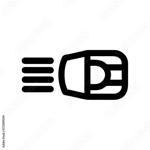 Car headlight beam icon vector