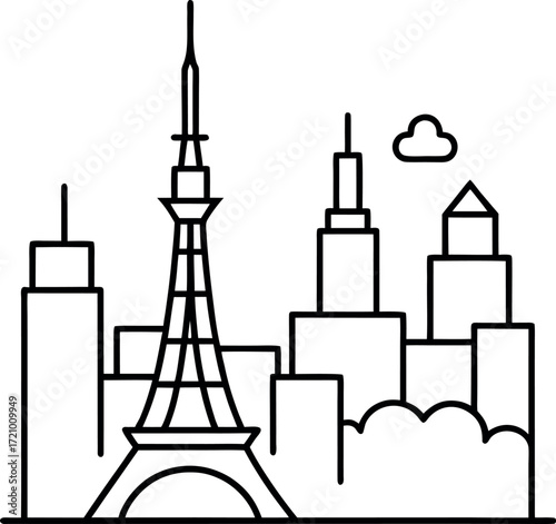 silhouette of the eiffel tower