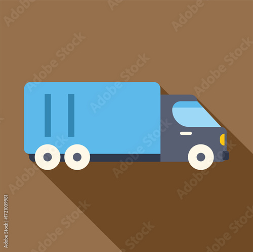 Light blue delivery truck transporting goods, representing shipping, logistics, and freight transportation