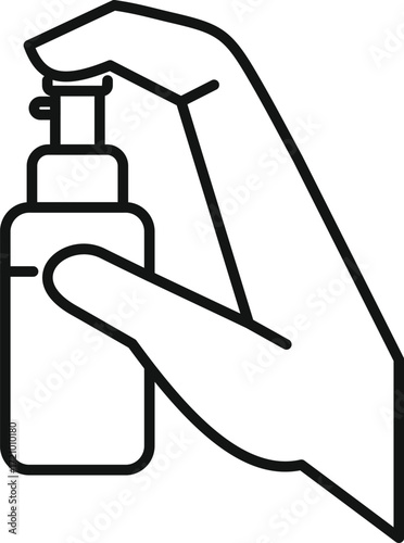 Hand using cosmetic spray bottle, representing beauty products, skincare routines, and personal care
