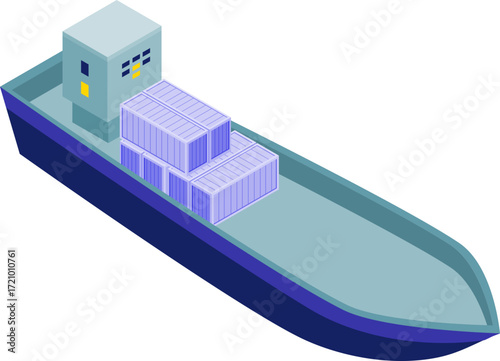 Ship and Boat Isometric Icons – Cargo Vessels, Yachts, and Cruise Liners