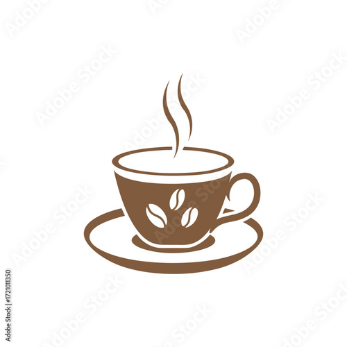 Hot Coffee Cup Icon Illustration