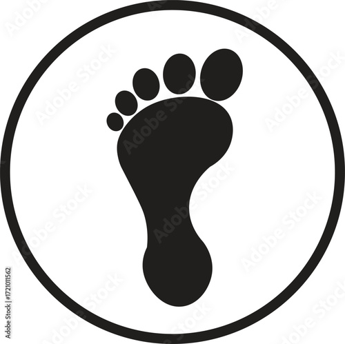 black footprint icon isolated on white