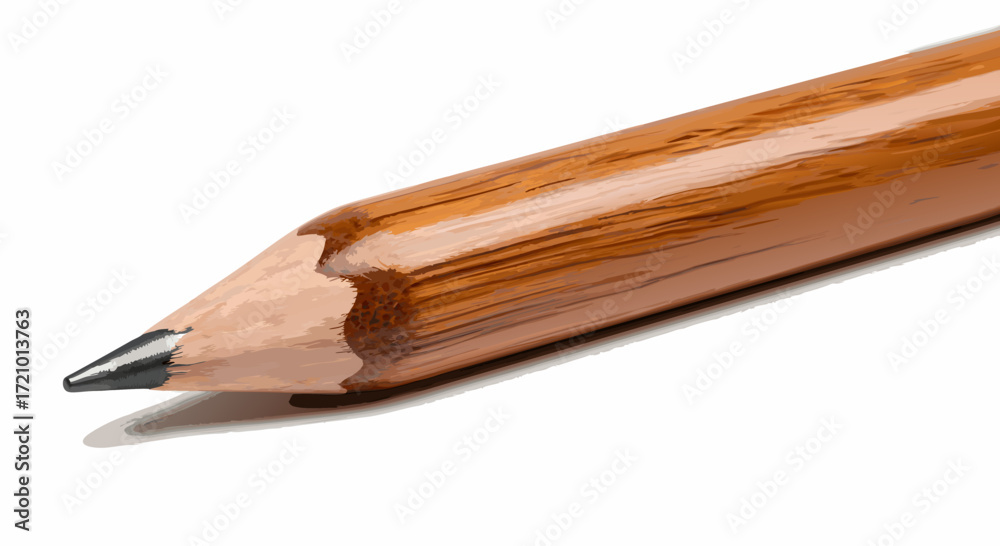 Obraz premium Sharpened Wooden Pencil with Graphite Lead on White