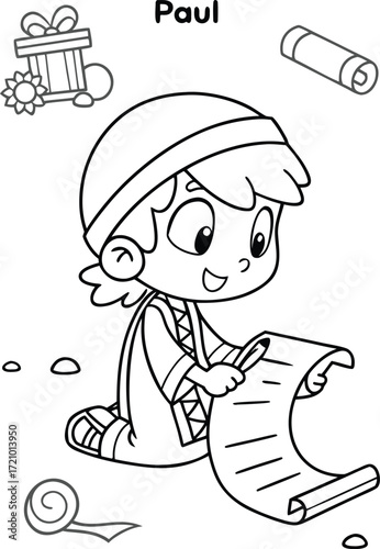 line art paul writing letters to early churches wi.eps
