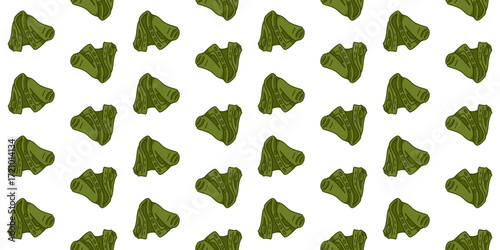 Seamless Green Hooded Jacket Pattern. Green hooded jacket seamless pattern in flat cartoon style on white background.