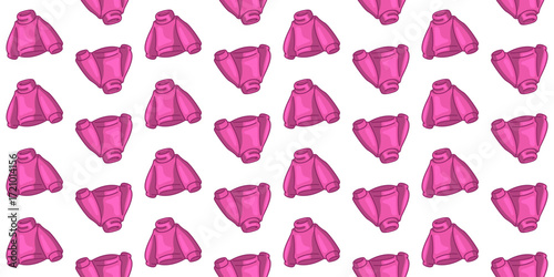 Seamless Pink Turtleneck Pattern. Pink turtleneck sweater seamless pattern in flat cartoon style on white background.
