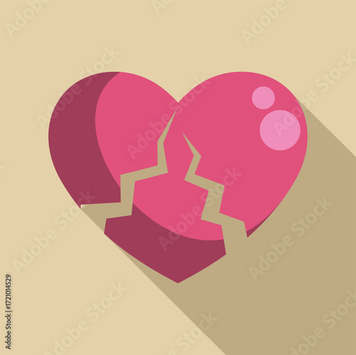 Pink broken heart representing a breakup, divorce, or general disappointment
