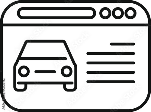 Browser window displaying car information, ideal for car rental, online dealerships, or automotive websites