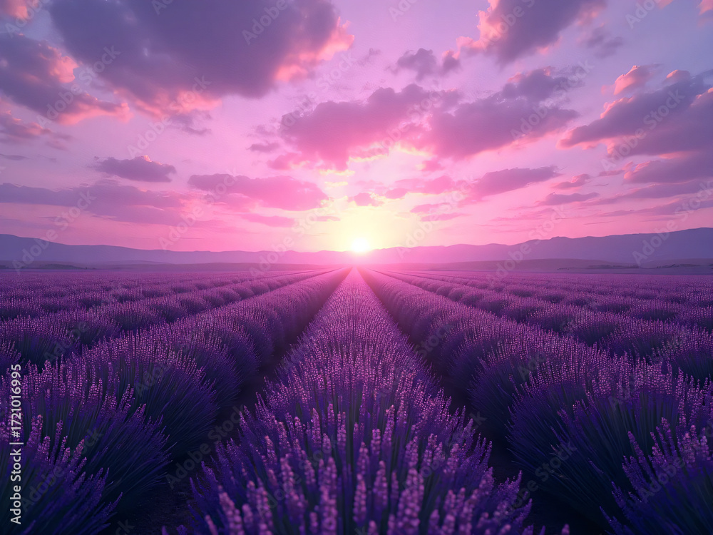 Obraz premium Lavender Sunset Fields