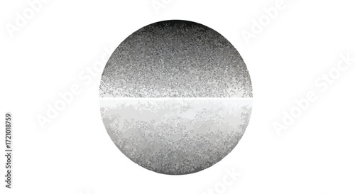 A close-up shot of a gray, circular object with a horizontal line dividing it.