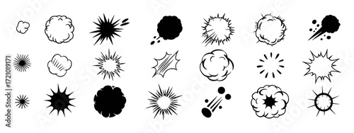 Collection of Comic Book Style Explosion and Impact Sound Effects