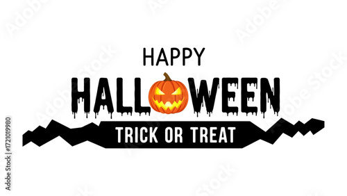 Happy Halloween Trick or Treat: The image captures the joyful spirit of Halloween. The image features bold text and a vibrant pumpkin, inviting all to indulge in spooky celebrations.