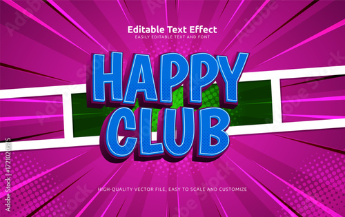 happy club editable text effect