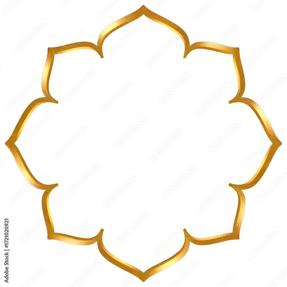 Obraz premium Elegant Golden Floral Frame: Decorative Design Element