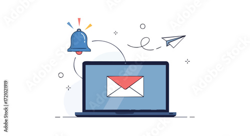 Stay connected and informed with email notifications, a modern way to communicate, receive messages and stay updated with your inbox delivered to your laptop