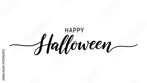 Happy Halloween Calligraphy: A minimalist and elegant calligraphy design wishes a joyful Halloween.