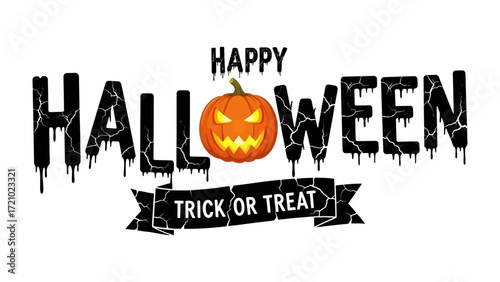 Spooky Halloween: A spirited Halloween text with a grinning jack-o'-lantern ready to welcome visitors, complemented by a trick or treat banner.
