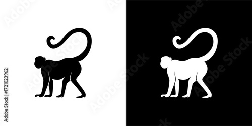Monkey Silhouette. animals. vector illustration