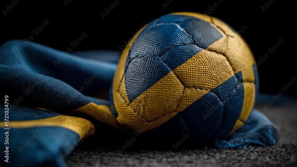 Swedish soccer ball and flag