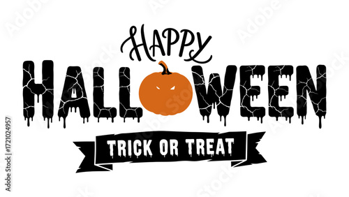 Spooky Halloween greeting: A captivating Halloween graphic, a carved pumpkin against a vibrant seasonal greeting, bringing a touch of spooky excitement to your visual communication needs.