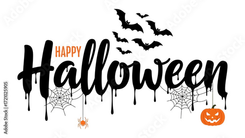 Halloween Greetings: A captivating illustration showcasing the playful spirit of Halloween, featuring an ominous yet cheerful atmosphere, complete with spooky elements for the season.